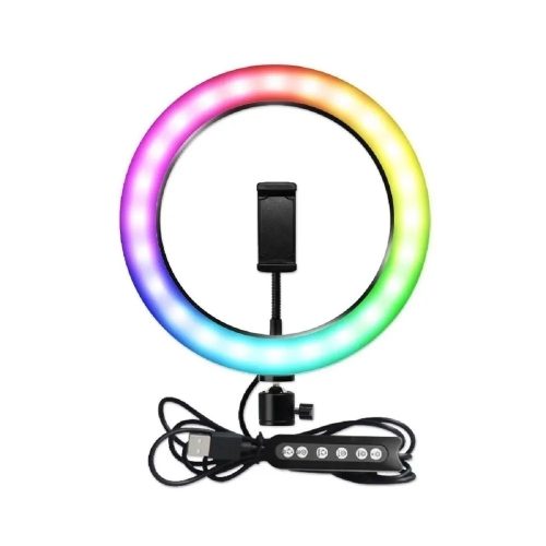 Selfie körlámpa RGB - LED CL-260RGB, 27 cm átmérőjű