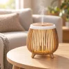 Aromaterápiás ultrahangos párásító 140 ml – világosbarna, LED világítással
