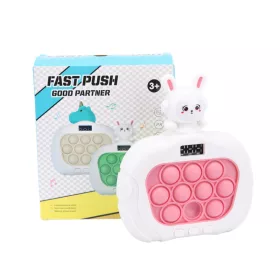   Pop It antistressz játék - Nyuszi formájú, hanggal, memória funkcióval és digitális kijelzővel, mályva