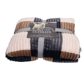   200x230 cm dupla rétegű pléd szürke-szürkéskék-barna-krémszínű - poliészter