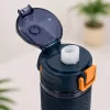 500 ml-es szívószálas sport kulacs csúszásmentes markolattal – BPA-mentes ivópalack, rózsaszín-kék