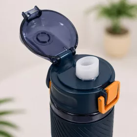   500 ml-es szívószálas sport kulacs csúszásmentes markolattal – BPA-mentes ivópalack, sötétkék