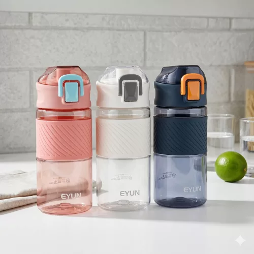 500 ml-es szívószálas sport kulacs csúszásmentes markolattal – BPA-mentes ivópalack, sötétkék
