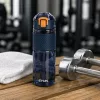 500 ml-es szívószálas sport kulacs csúszásmentes markolattal – BPA-mentes ivópalack, sötétkék