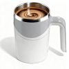 Automatikus Önkavaró Bögre 300 ml – Mágneses Keverő Pohár, Fehér–Szürke, Kávéhoz és Teához