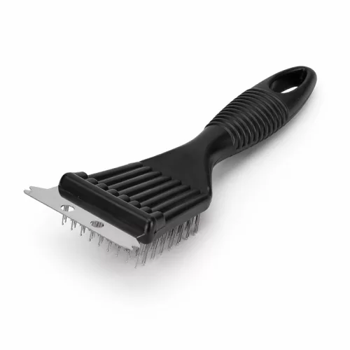 Grill tisztító kefe kaparóval 20,5 cm – rozsdamentes BBQ rácstisztító kefe