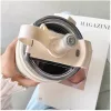 SITARAYURI Coffee thermo bögre szívószállal és füllel – 1 liter, rózsaszín