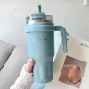 SITARAYURI Coffee thermo bögre szívószállal és füllel – 1 liter, türkiz
