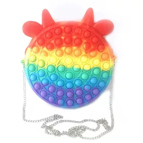  Popit táska Szilikon Push Bubble Sensory Bag Stressz Relief Fidget Játék Sokszínű