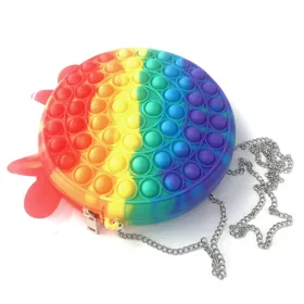   Popit táska Szilikon Push Bubble Sensory Bag Stressz Relief Fidget Játék Sokszínű