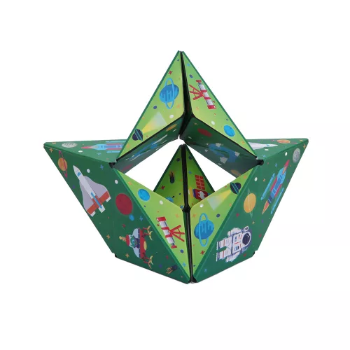 3D Mágneses Varázskockák - zöld űrhajós