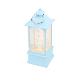   Snow water zenélő lámpás világoskék, közepén egy világoskék ruhás angyalka 20 cm