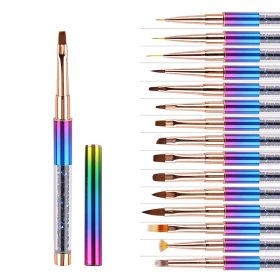 Zselé építő ecset 7# - Strasz köves kivitelben, színes