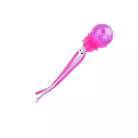   Világítós varázspálca LED-es, gömb a végén, pink szalaggal, 38 cm hosszú