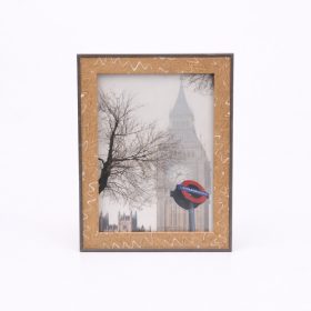   Modern képkeret 18×23 cm – 15×20 cm fotóhoz, szürke–barna színkombinációban