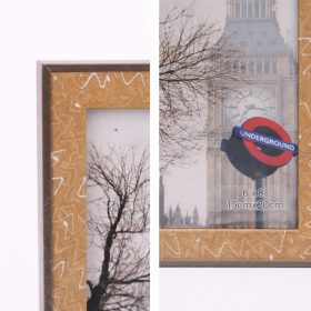   Modern képkeret 18×23 cm – 15×20 cm fotóhoz, szürke–barna színkombinációban