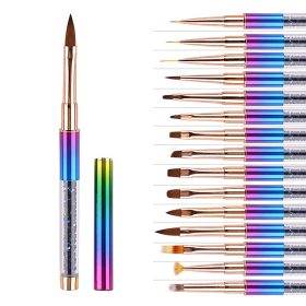   Porcelán építő ecset 12# - Strasz köves kivitelben, színes