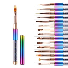 Poroló ecset 13# - Strasz köves kivitelben, színes