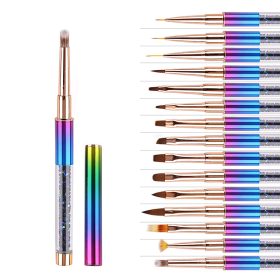 Poroló ecset 15# - Strasz köves kivitelben, Színes