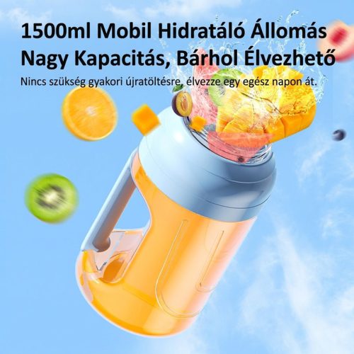 Hordozható USB Turmixgép 1500 ml – Nagy Kapacitású Smoothie és Juice Mixer, Zöld