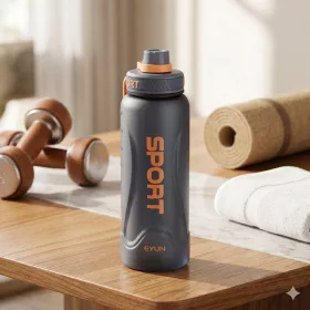   Sport kulacs 900 ml – BPA-mentes ivópalack csavaros kupakkal, fekete