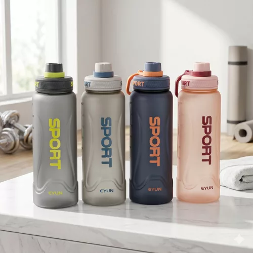 Sport kulacs 900 ml – BPA-mentes ivópalack csavaros kupakkal, barack