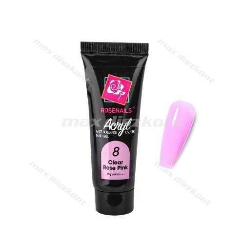 Rosenails - Poly gel / Acryl gel 15ml Clear rose pink 8#