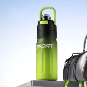   550 ml sport termosz duplafalú rozsdamentes acélból – fekete-zöld szigetelt kulacs