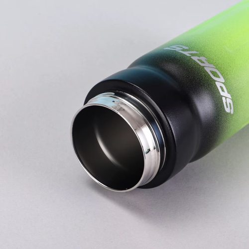 550 ml sport termosz duplafalú rozsdamentes acélból – fekete-zöld szigetelt kulacs