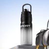 550 ml sport termosz duplafalú rozsdamentes acélból – fekete-ezüst szigetelt kulacs