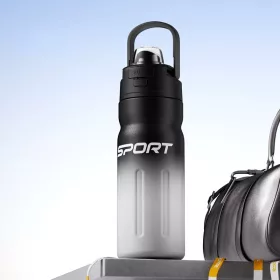   550 ml sport termosz duplafalú rozsdamentes acélból – fekete-ezüst szigetelt kulacs