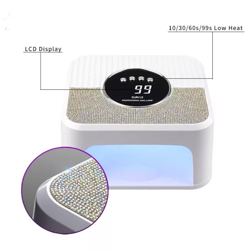 SUN L5 professzionális UV/LED körmös lámpa – 268W, pink, intelligens szenzorral és 4 időzítő móddal