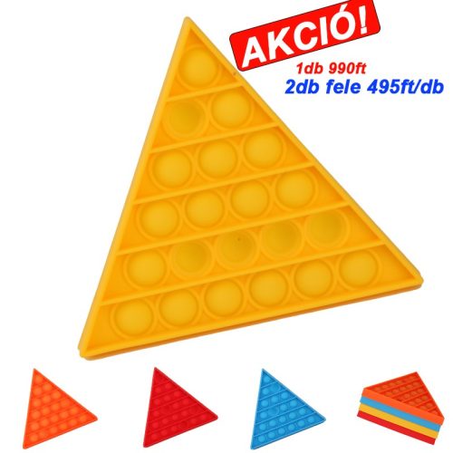 Pop It anti-stressz játék, háromszög alakú, sárga