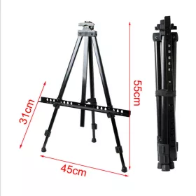   Alumínium festőállvány 55–90 cm – fekete, hordtáskával