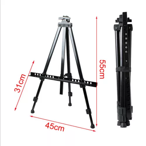 Alumínium festőállvány 55–90 cm – fekete, hordtáskával