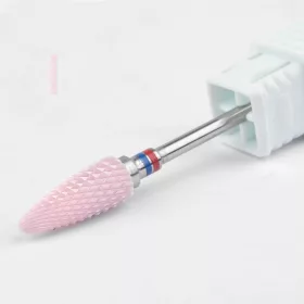   Kerámia Csiszolófej #-03 – Rózsaszín hosszú kúp forma, rombuszhálós vágással