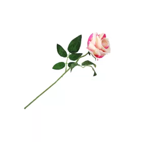 Művirág rózsaszál -fehér-rózsaszín 52 cm