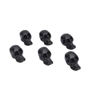   Halloween fekete mini koponya dekoráció – 6 db-os szett, 3 cm