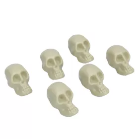 Halloween fehér koponya dekoráció – 6 db-os szett, 3 cm