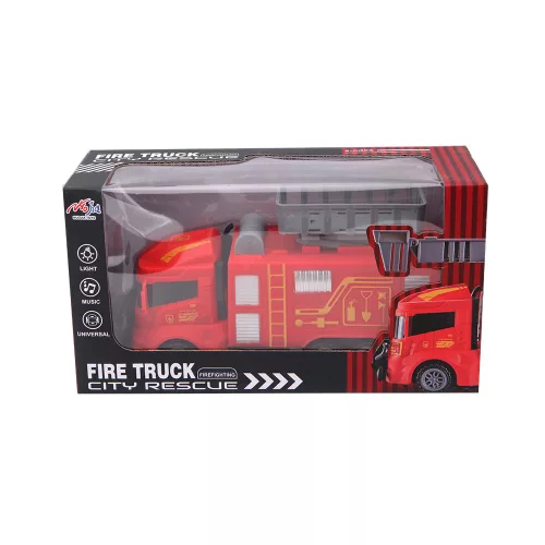Fire Truck city rescue liftes tűzoltó autó, talpra rögzített, 21 cm hosszú