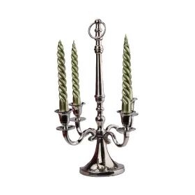 Gyertyatartó ötágú, gyertyával 41 cm - krómozott