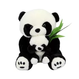   Plüss panda mama a kicsinyével – 23 cm aranyos panda maci játék gyerekeknek