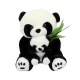 Plüss panda mama a kicsinyével – 23 cm aranyos panda maci játék gyerekeknek