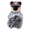 Naughty Bear 750 ml gyerek kulacs – medve formájú BPA-mentes palack szívószállal, fekete-szürke