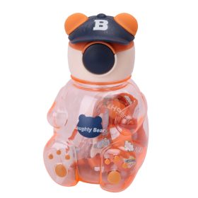   Naughty Bear 750 ml gyerek kulacs – narancssárga medve formájú BPA-mentes palack szívószállal