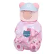Naughty Bear 750 ml gyerek kulacs – rózsaszín medve formájú BPA-mentes palack szívószállal