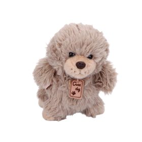   Plüss kutyus pórázzal – 26 cm barna plüss kutya játék gyerekeknek