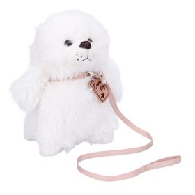   Plüss kutyus pórázzal – 26 cm fehér plüss kutya játék gyerekeknek