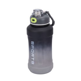   Sport kulacs 1L – Színátmenetes fekete-szürke ivópalack flip-top kupakka
