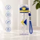 550 ml-es sport kulacs szívószállal és hordozópánttal – BPA-mentes ivópalack, kék-sárga